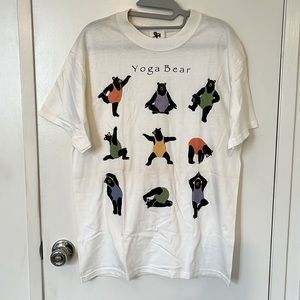 “Yoga Bear” white t-shirt